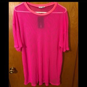 Net hot pink top
